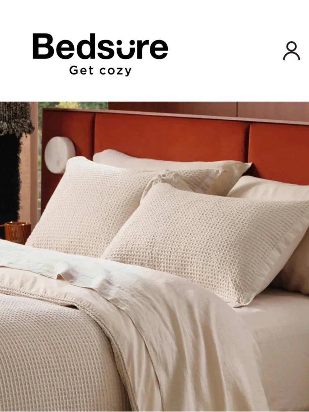 Bedsure Khaki Waffle-Knit Decorative Pillow - Set of 2 - Standard Size